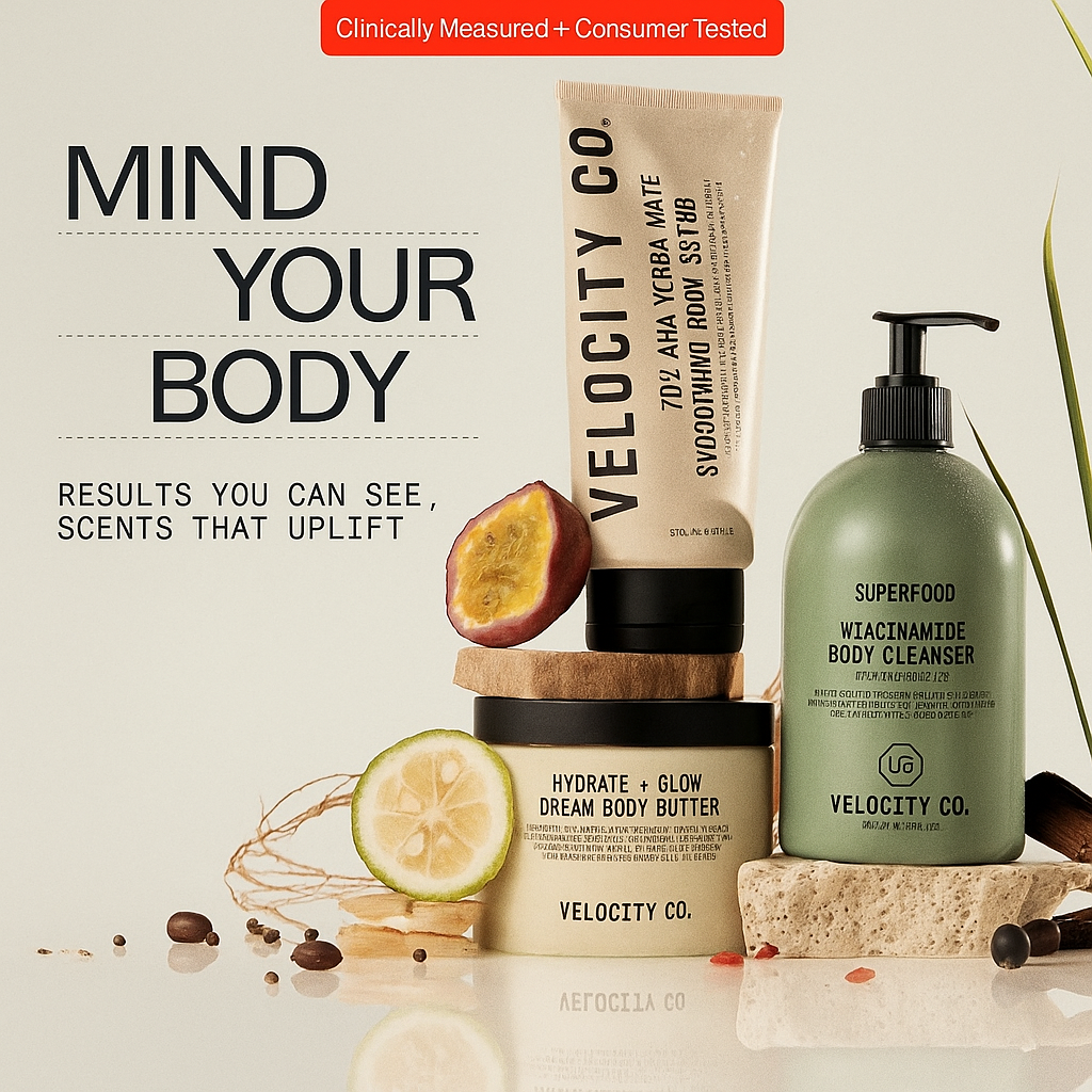 the Youth System Body Care Set, 3-Pc Travel Giftset for Glowing Skin All Over, with Superfood + Niacinamide Cleanser, Smoothing Exfoliant Scrub, and Ultra-Luxe Body Butter
