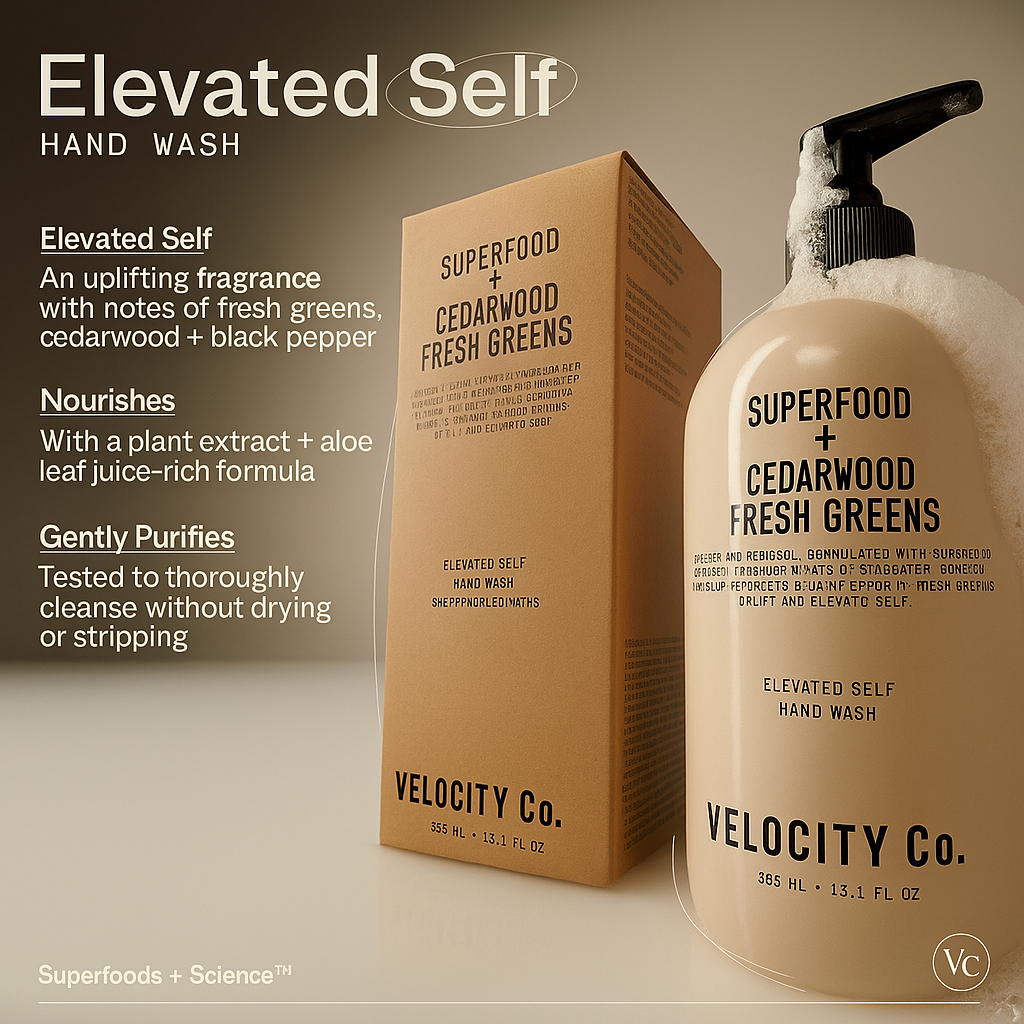 Superfood Antioxidant Hand Wash (13.1 Fl Oz), Kale + Green Tea Cleanser for Dry Hands, Aromatic Fragrance of Fresh Greens, Cedarwood, Black Pepper, Plant-Based Surfactants, Vegan