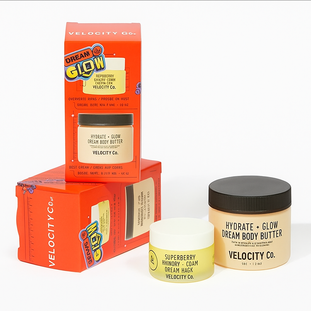 Dream a La Glow Set, 2-Pc Face + Body Hydration Giftset for Dry Skin ($40 Value), Mini Travel Moisturizers, with Superberry Dream Mask and Firming Body Butter