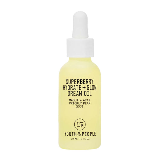 Superberry Hydrate + Glow Dream Face Oil (1 Fl Oz), Revives Dull + Dry Skin, Boosts Radiance, Squalane, Omega Oils, Vegan