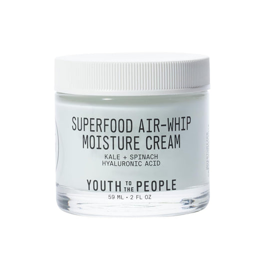 Superfood Air-Whip Moisture Cream - Kale + Green Tea Face Moisturizer, Hydrates up to 48HR for Plump, Glowing Skin, Formulated with Hyaluronic Acid, Non-Greasy, for All Skin Types