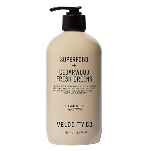 Superfood Antioxidant Hand Wash (13.1 Fl Oz), Kale + Green Tea Cleanser for Dry Hands, Aromatic Fragrance of Fresh Greens, Cedarwood, Black Pepper, Plant-Based Surfactants, Vegan