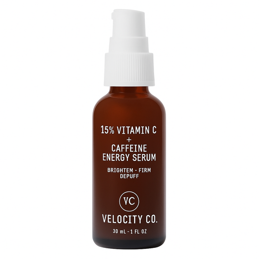 15% Vitamin C + Caffeine Energy Face Serum, Reduce Puffiness, Brighten Uneven Skin Tone + Improve Texture, Treats Dark Spots + Dullness, Vegan
